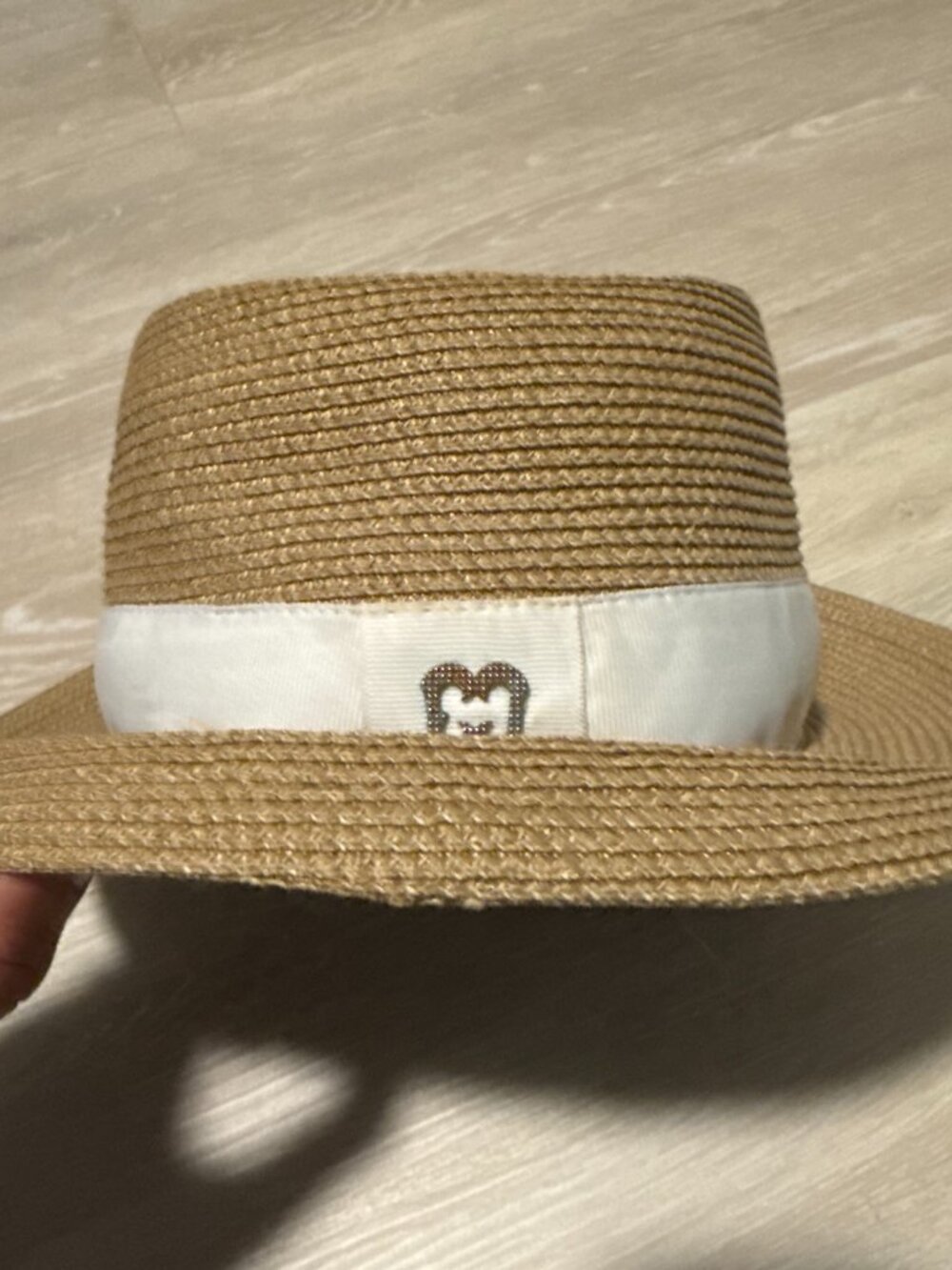 Eric Javits Straw Fedora with Cream Band - Picture 6 of 7